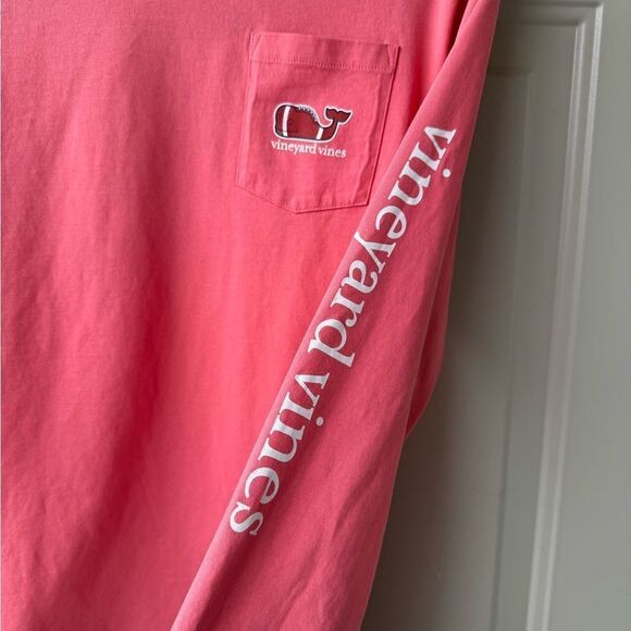 Vineyard Vines Youth Pink Football Whale Graphic Long Sleeve T-Shirt XL (18) - Picture 7 of 8